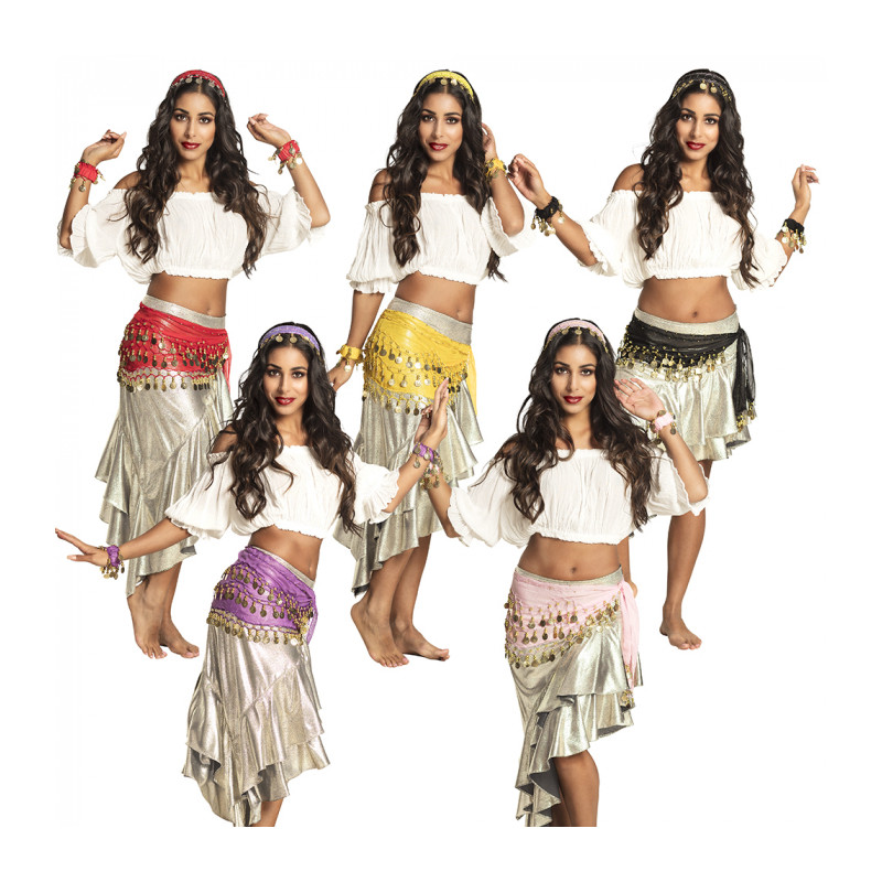 Cigánsky set - čelenka, náramky a opasok